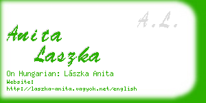 anita laszka business card