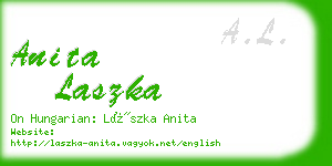 anita laszka business card